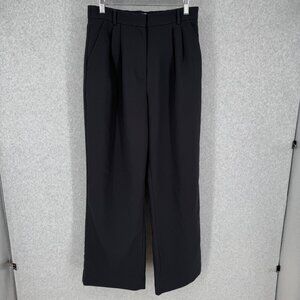 Abercrombie Curve Love Sloane Trouser Pants Size 29/8 Black Tailored Wide Leg